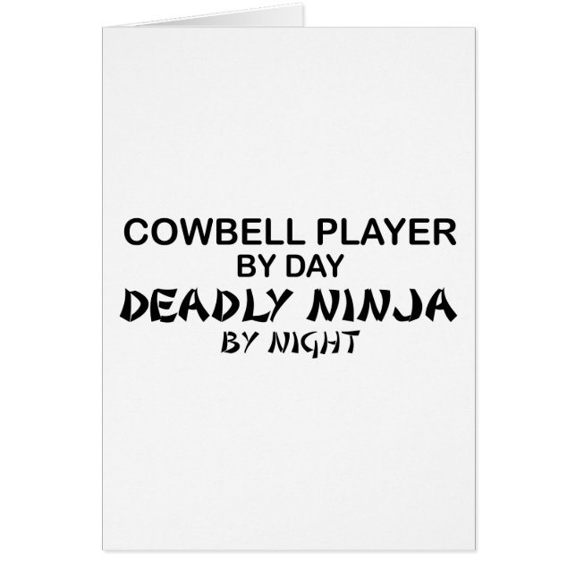Cartão Cowbell Ninja mortal em a noite (Frente)