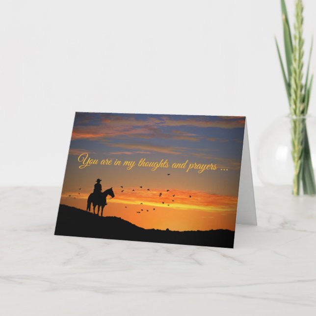 Cartão Cowboy and Horse County Western Sympathy Card (Frente)