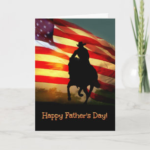 Cartão Cowboy and Horse Happy Father's Day Card