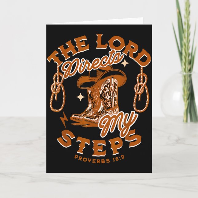 Cartão Cowboy Bible Scripture Verse Western Country Jesus (Frente)