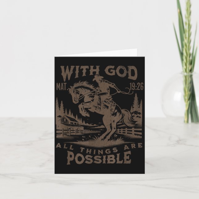 Cartão Cowboy Bible Scripture Verse Western Jesus For Men (Frente)