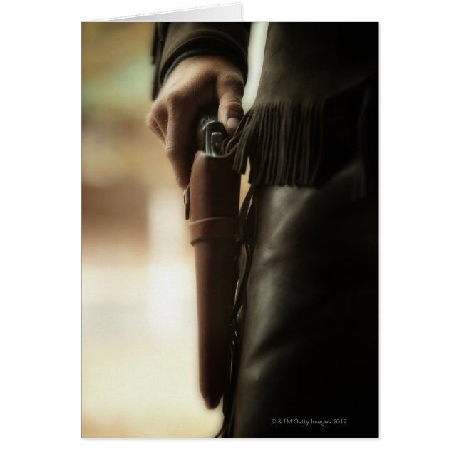 Cartão Cowboy com arma no coldre (Frente)