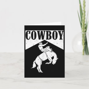 Cartão Cowboy Cowgirl Rodeo Horse no Oeste