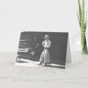 Cartão Cowboy eating from a Peter Pan peanutbutter can.