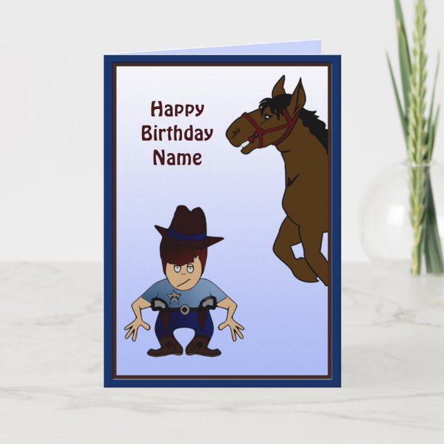 Cartão Cowboy Kid Custom Birthday Card (Frente)