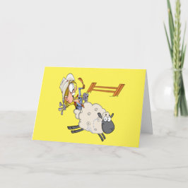 Cartão Cowboy Ocidental Rodeo Mutton Bustin