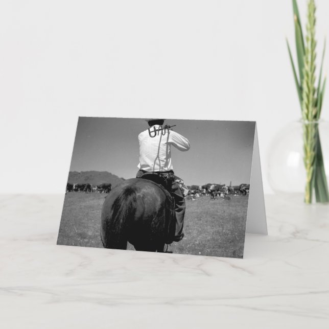 Cartão Cowboy on a horse with two brands. (Frente)