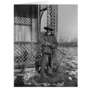 Cartão Cowboy Rancher ou canadense fora da lei do Velho O