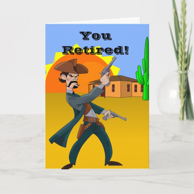 Cartão Cowboy Retirement Greetings Card (Frente)