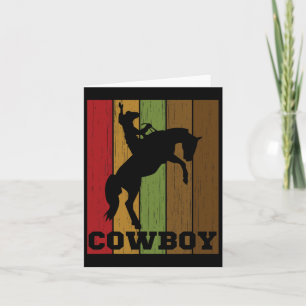 Cartão Cowboy Rodeo Horse Retro Western Cowboy Horseck Ri