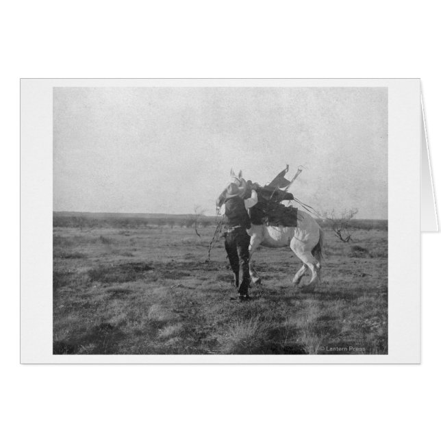 Cartão Cowboy "Saunders Vermelho" sela a Bronco (Frente Horizontal)