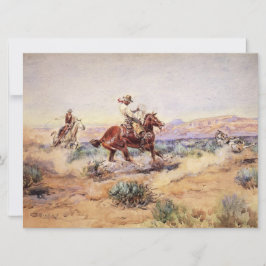 Cartão Cowboys a apanhar um Lobo com um Laço Corpo