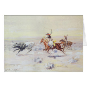 Cartão Cowboys do Triângulo do Bar por CM Russell