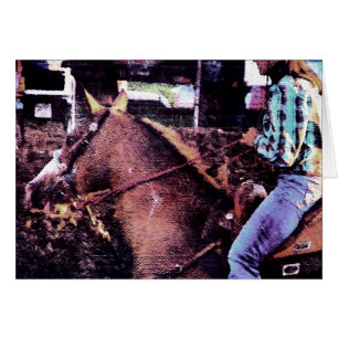 Cartão Cowgirl e Horse