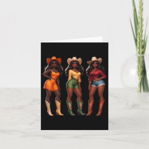 Cartão Cowgirl Negra Rodeio Western Juneteenth Liberdade
