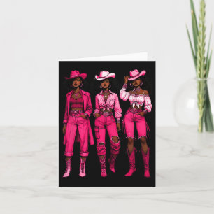 Cartão Cowgirl Western Rodeo Melanin Juneteenésimo Negro