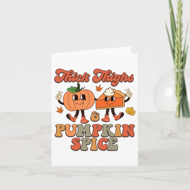 Cartão Coxas grossas e tortas de abóbora caem graças (Frente)