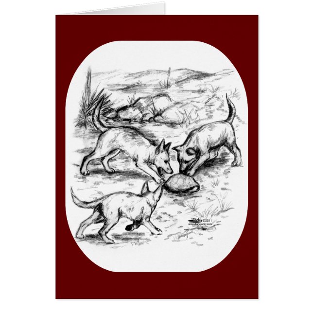 Cartão Coyote Pups (Frente)