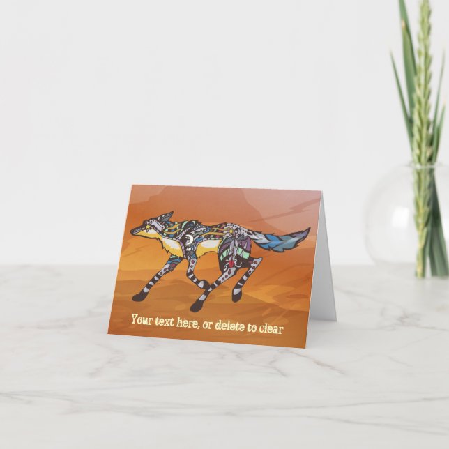 Cartão Coyote the Trickster Greeting Card (Frente)