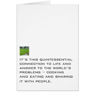 Cartão Cozimento e comer e partilha