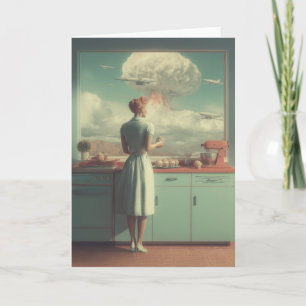 Cartão Cozinha Atômica Retro Arte Surrealista