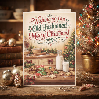 Cartão Cozinha de Natal Vintage | Panificação Retro