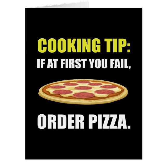 Cartão Cozinhando a pizza da ponta (Frente)