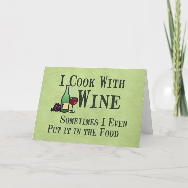 Cartão Cozinhar com vinho (Frente)