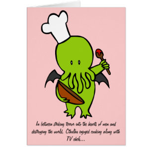 Cartão Cozinheiro junto com Cthulhu