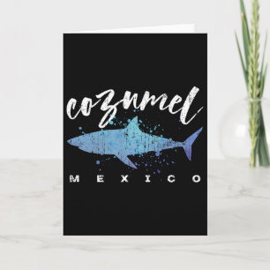 Cartão Cozumel México Tubarão Mergulhador Férias de Prima