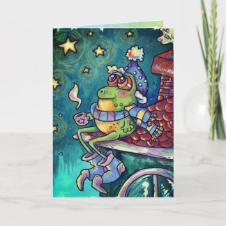 Cartão Cozy Frog Christmas & New Year Card