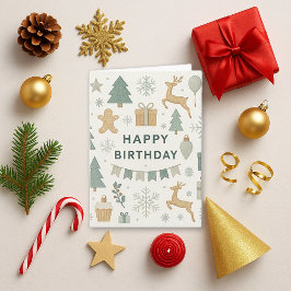 Cartão Cozy Holiday Birthday Design