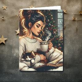 Cartão Cozy Scene | Bebendo de mulher Cacau Natal