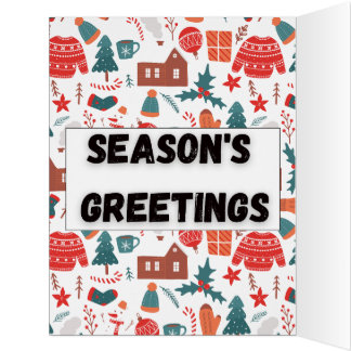 Cartão Cozy Season’s Greetings Pattern Christmas Pocket F