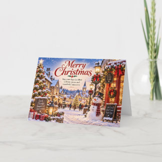 Cartão Cozy Snowy Village Christmas Card