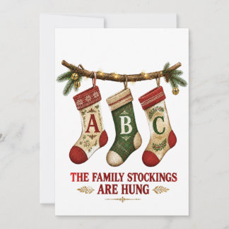 Cartão Cozy Vintage Christmas Stockings Card