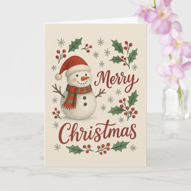 Cartão Cozy Winter Village Christmas Card – Warm Holiday  (Orquídea)