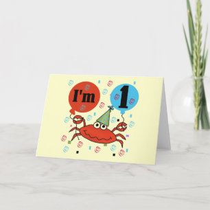 Cartão Crab 1st Birthday Tshirts and Gfits