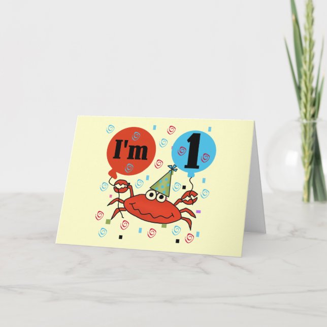 Cartão Crab 1st Birthday Tshirts and Gfits (Frente)