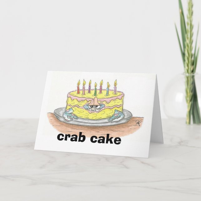 Cartão CRAB Cake Birthday Card (Frente)