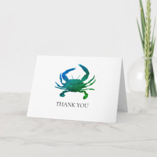 Cartão Crab Painting Coaster Summer Obrigado