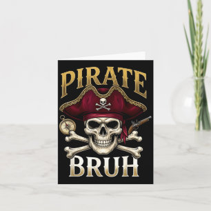 Cartão Crábio pirata caveira ossos cruzados halloween par