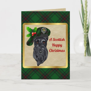 Cartão Crachá Beveridge e Xmas Personalizados do Tartan
