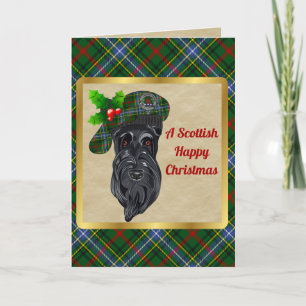Cartão Crachá Bisset & Tartan Personalizado Xmas