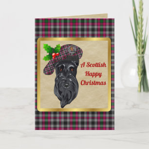 Cartão Crachá Borthwick e Tartan Natal Personalizado