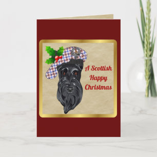 Cartão Crachá Boswell & Tartan Personalizado Xmas