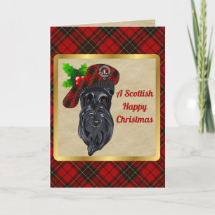 Cartão Crachá Brodie & Tartan Personalizado Xmas