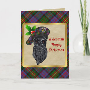 Cartão Crachá Carnegie & Tartan Personalizado Xmas