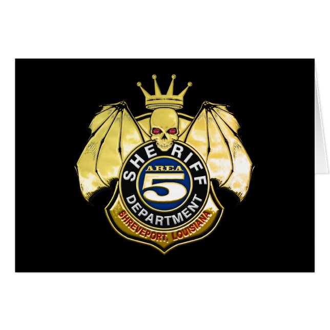 Cartão Crachá da área 5 do xerife (Frente Horizontal)