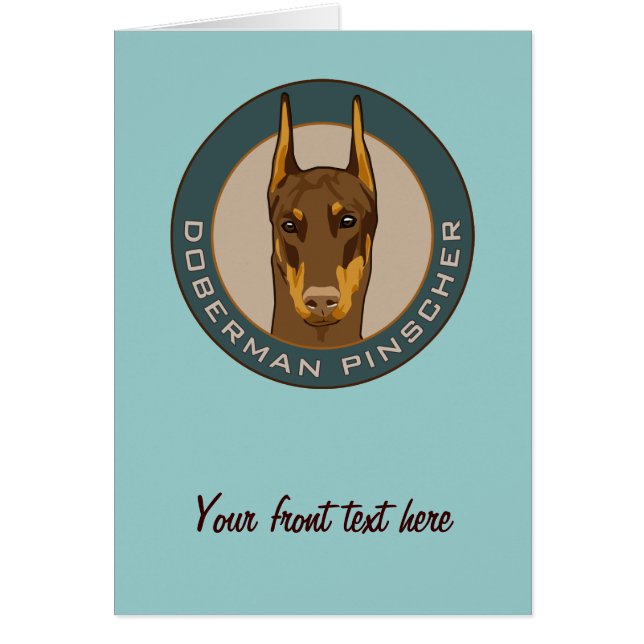 Cartão Crachá do Doberman, vermelho (Frente)